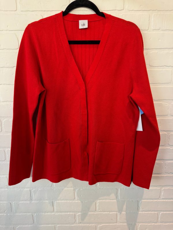 Sweater Cardigan By Cabi In Red, Size: L Online now