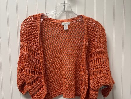 Sweater Cardigan By Chicos In Orange, Size: M Fashion