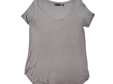 Athletic Top Short Sleeve By Athleta In Grey, Size: Xs Discount