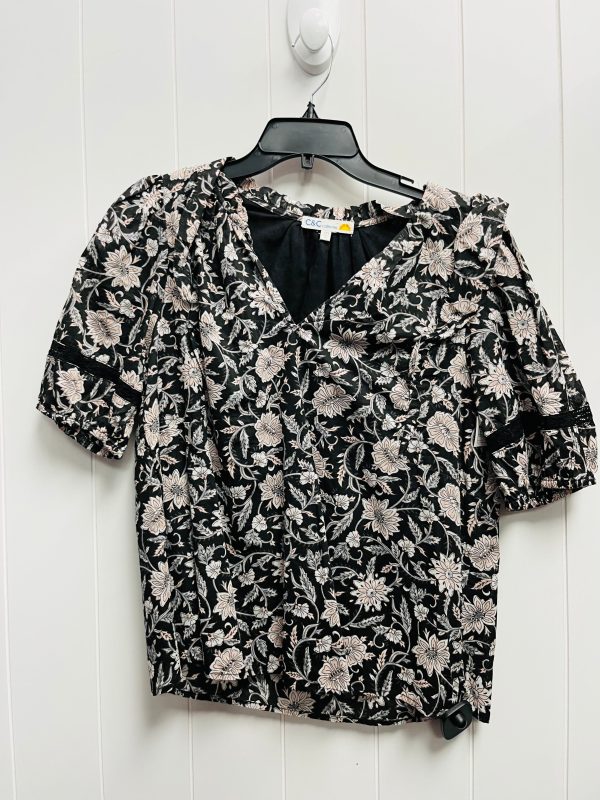 Top Short Sleeve By C And C In Black & Pink, Size: M Online Hot Sale