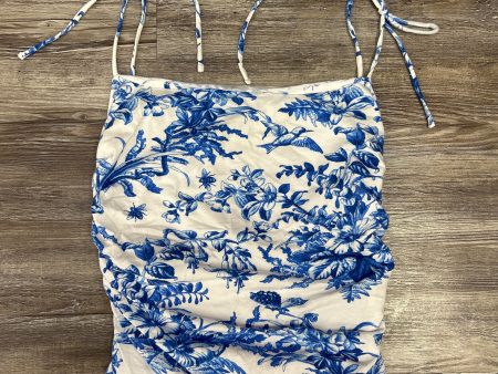 Top Sleeveless By Maeve In Blue & White, Size: S Cheap