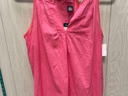 Top Sleeveless By MADISON MATHEWS  In Orange & Pink, Size: L Online Sale