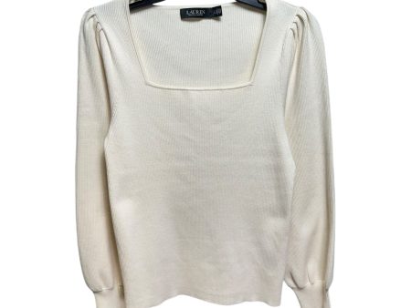 Knit Square Neck Top Long Sleeve By Lauren By Ralph Lauren In Cream, Size: L Discount