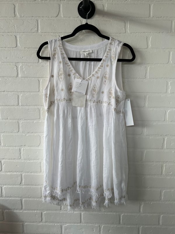 Top Sleeveless By Beachlunchlounge In Tan & White, Size: M on Sale