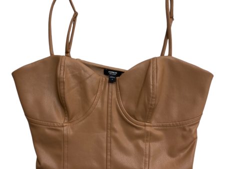 Top Sleeveless By Express In Tan, Size: S For Discount