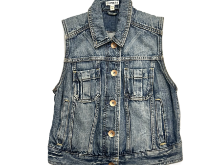 Vest Other By Express In Blue Denim, Size: Xs on Sale