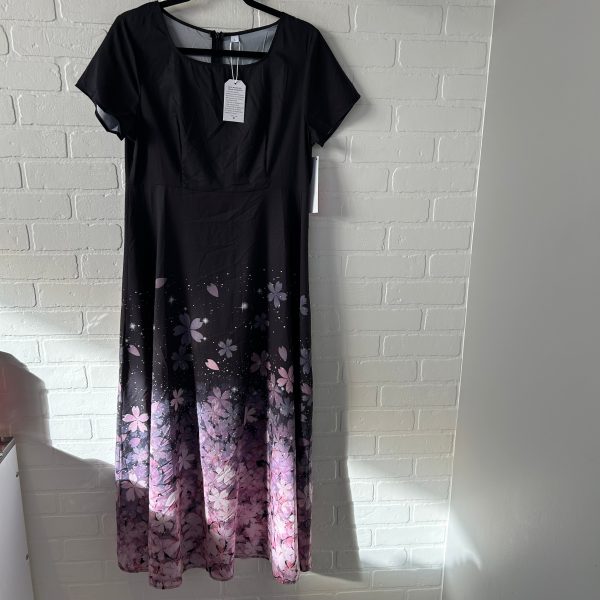 Dress Casual Maxi By Cme In Black & Pink, Size: L Sale