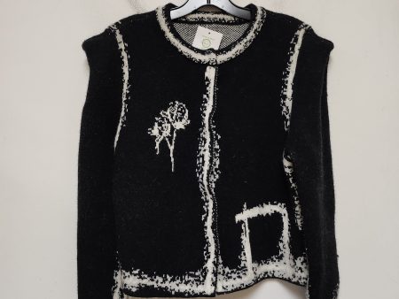 Sweater Cardigan By Clothes Mentor In Black & White, Size: S For Cheap