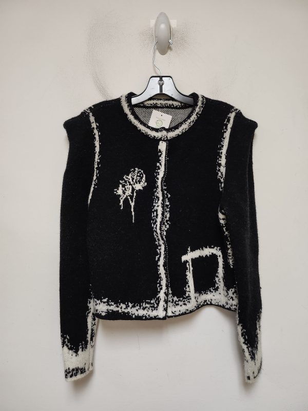 Sweater Cardigan By Clothes Mentor In Black & White, Size: S For Cheap