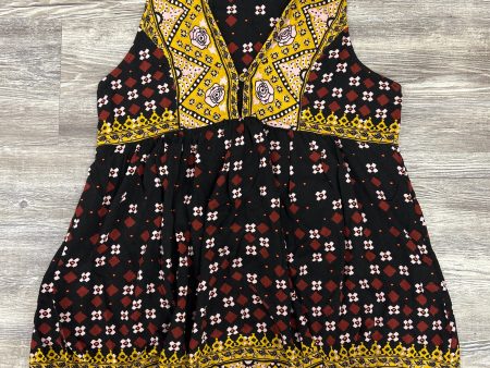 Top Sleeveless By Free People In Black & Yellow, Size: S Fashion